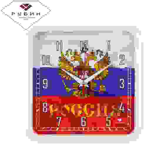 Часы настенные квадрат 22х22см, корпус белый &quot;Россия&quot;&quot;Рубин&quot;