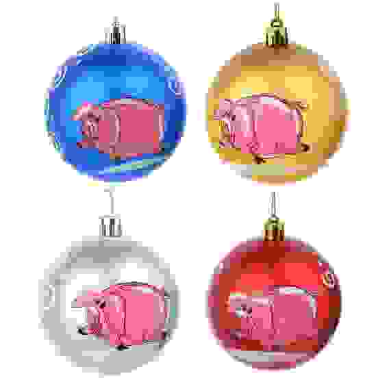 Шар с рисунком 8см,пластик,&quot;Свинка&quot;,5дизайнов СНОУ БУМ