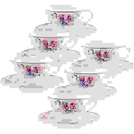 Чайный набор 12пр 220мл фарфорПРЕМИУМ LR(х8) 29190