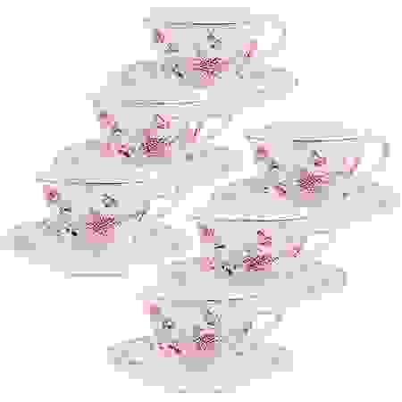 Чайный набор 12пр 220мл фарфорПРЕМИУМ LR(х8) 29196