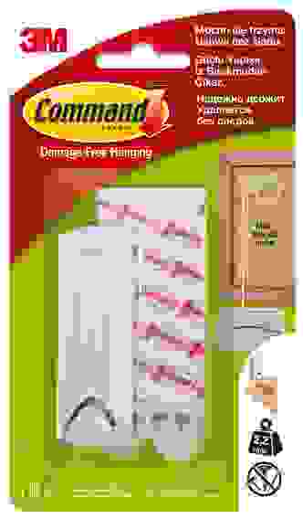 Легкоуд. крючок д/ РАМОК с верев.петл. до 2кг, 1шт Command 17041