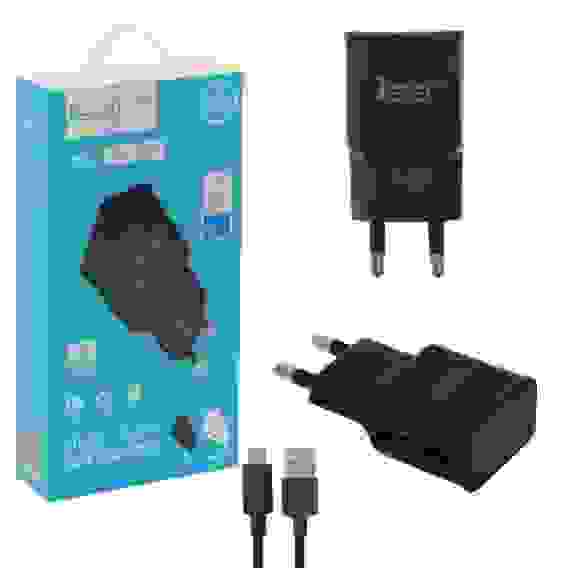 СЗУ 2 USB HS11 2.4А + кабель Micro USB черный ISA (гарантия 2 недели)