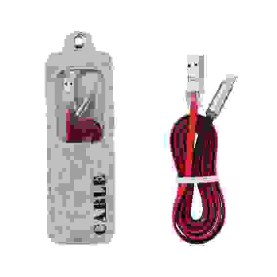 Кабель USB 8 pin подходит для Apple с индикац. зарядки плоский 1,2 м розовый ISA (гарантия 2 недели)