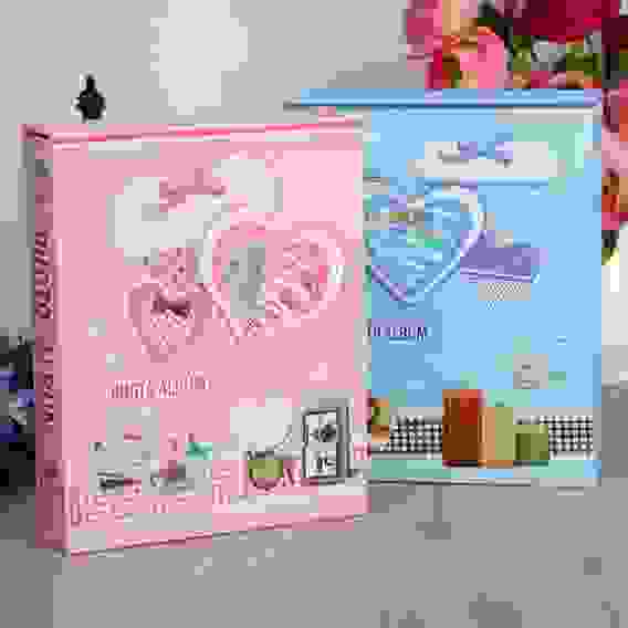 Фотоальбом на 100 фото 10х15 см &quot;Сердечки в мелкий горошек&quot; в коробке МИКС 26х20,5х5,5 см 2803040