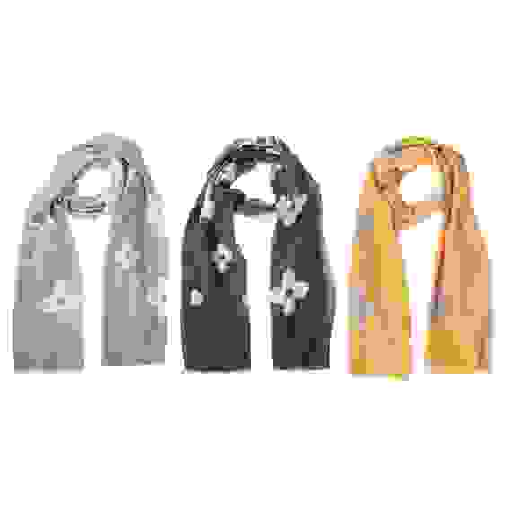 Шарф женский, 70х180см, 100% акрил, 3-4 цвета, ПЛ19-14