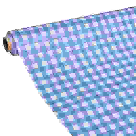 Скатерть ПВХ в рулоне на нетканой основе \"Синяя клетка\", ширина 1,37