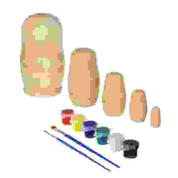 Набор для росписи &quot;Матрешки&quot;, 8пр., краски, кисть, дерево, 20х10х10см, 1 дизайн ХОББИХИТ