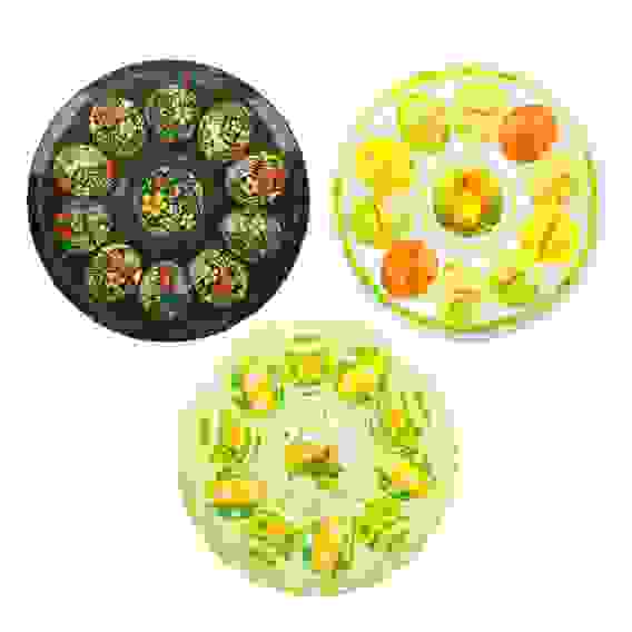 Блюдо-подставка для 10 яиц, круглое, 25см, стекло, 3 дизайна