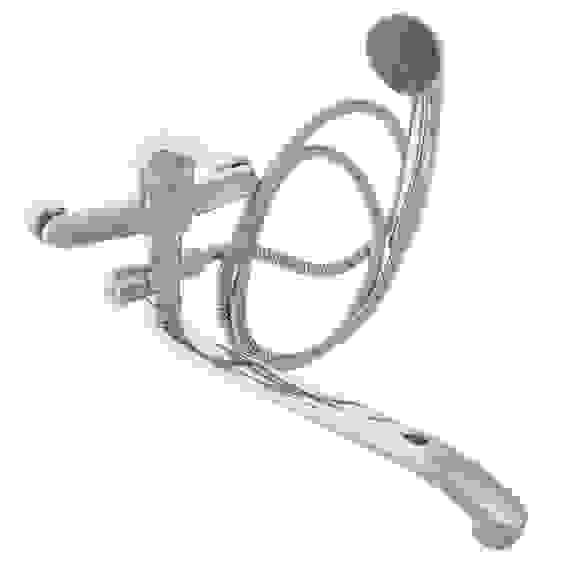 Смеситель для ванны с дл. изливом SK09-I102, керам. дивертор, с душ набором, 35мм, цинк СоюзКран