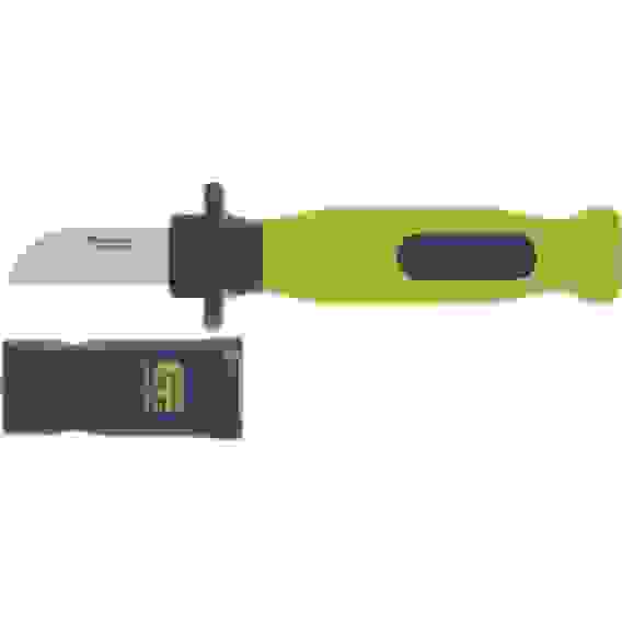 Нож монтажника с чехлом, обрезиненная рукоятка, 197 мм,лезвие 50 мм