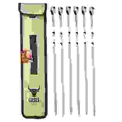 Набор шампуров 6шт, нерж.сталь, 45см, в чехле GRILLBOOM
