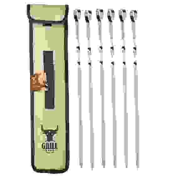 Набор шампуров 6шт, нерж.сталь, 45см, в чехле GRILLBOOM