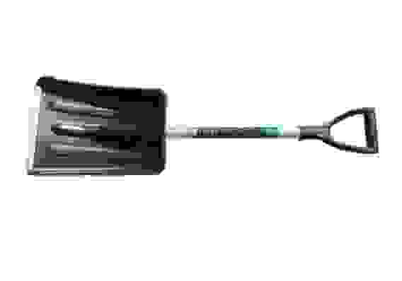 Лопата снеговая 280х370мм, автомобильная, пластик., с алюм. планкой с алюм. ручкой