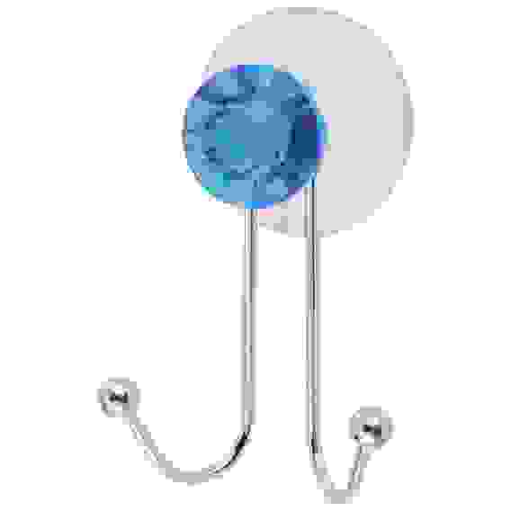 Крючок двойной W2790 &quot;Бриллиант, синий&quot; (крепление: присоска)