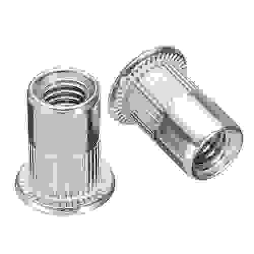 Резьбовые заклепки с насечками, М5, стальные, стандартный бортик, ЗУБР Профессионал