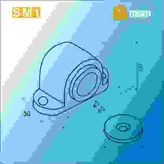 Упор дверной магнитный напольный SM1 SN (Матовый никель)
