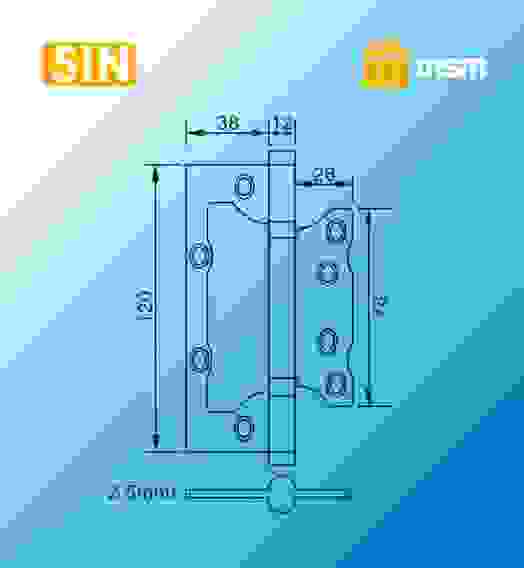 Петля унв.не врезные 120mm 5IN AB (Бронза) (упак. 2шт)
