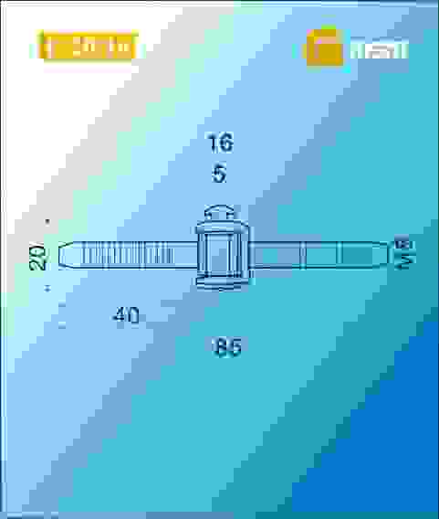 Петля ввертная I20/16 PN (Хром)