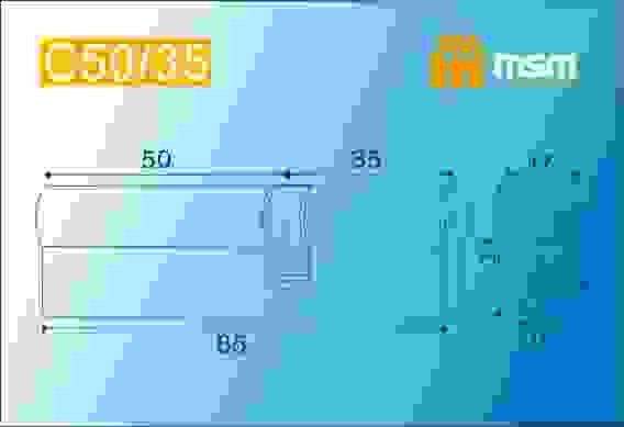 Ц.м. с перфо.ключ-ключ C50/35mm SN (Матовый никель) MSM