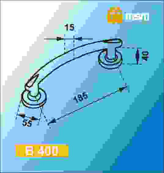 Ручка скоба B400 AC/CP (Медь/Хром)