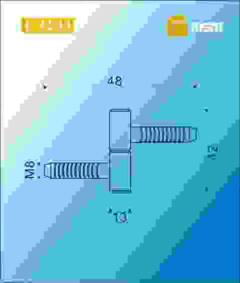 Петля ввертная I42/13 PN (Хром)