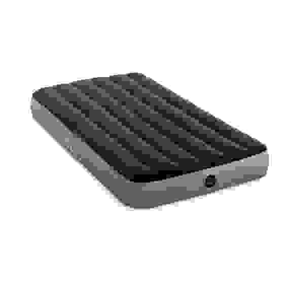 Акция! Кровать надувная DOWNY BED, (fiber-tech), встр ножной насос, 99x191x25см, ПВХ, 64761 INTEX