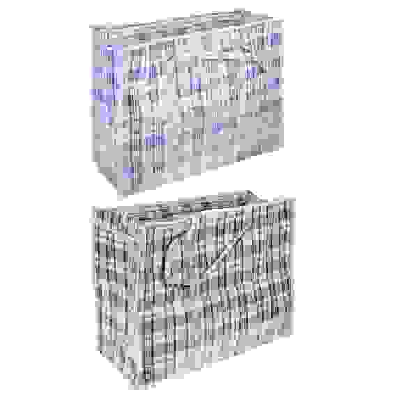 Сумка хозяйственная, полипропилен, 70x55x30см, "Клетка", 2 цвета