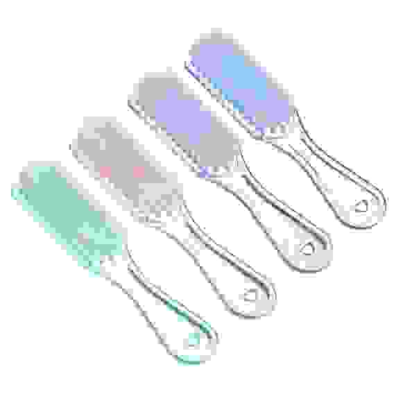 Щетка с ручкой универсальная, для одежды и обуви, пластик, прозрачная с белой щетиной 17х2,5см