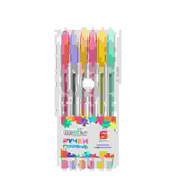 Набор ручек гелевых 6 цветов металлик, 0,7мм, в ПВХ пенале с подвесом ClipStudio 614-053