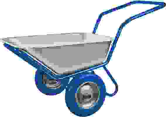 Тачка с П-образной ручкой, строительная двухколесная, 260 кг ЗУБР ПТ-500