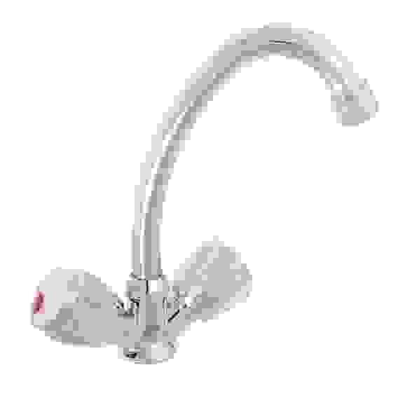 Акция! Смеситель Quartz 9826 (НВ22) для кухни, керам. кран-буксы 1/2\", хром, без подв