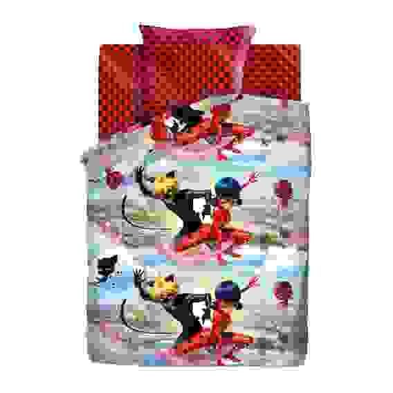 Акция! Комплект пост белья 1.5 сатин LadyBug (70х70) рис. 16022-1/16023-1 Леди Баг