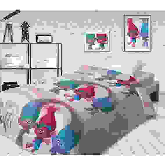 Акция! Покрывало стеганое &quot;Непоседа&quot; 145х200 &quot;Тролли&quot; Тролли подружки 9023