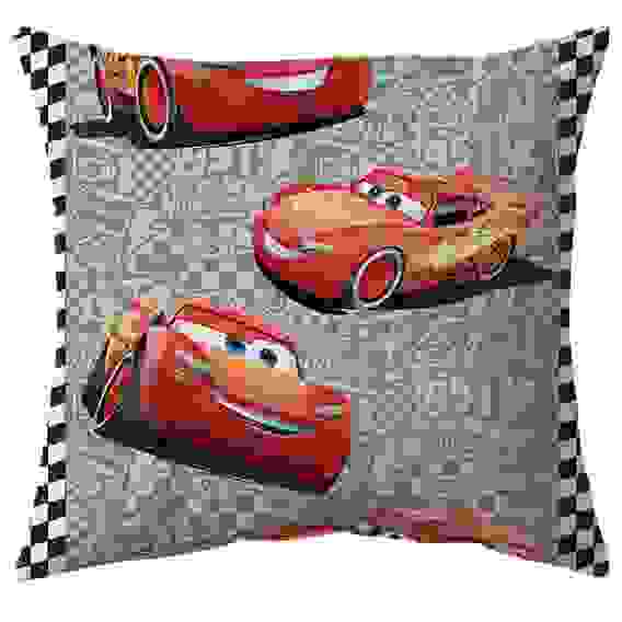 Подушка декоративная рогожка 45х45 &quot;Непоседа&quot; Тачки Молния