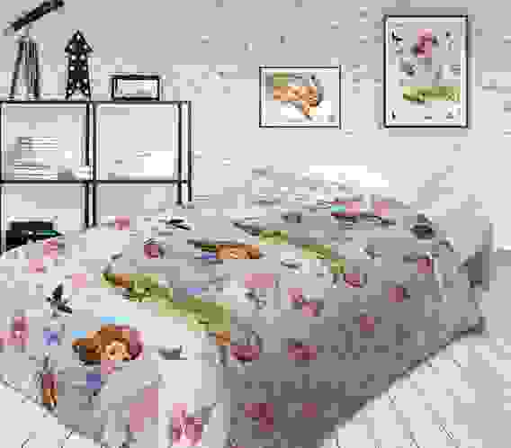 Акция! Покрывало стеганое \&quot;Непоседа\&quot; 145*200 \&quot;София Прекрасная\&quot; Перегонки с Клевером