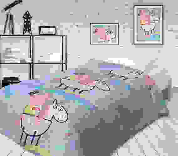 Акция! Покрывало стеганое \"Непоседа\" 145х200 \"Свинка Пеппа\" Волшебный сон 16031