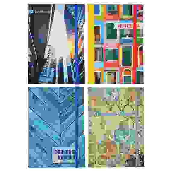 Записная книжка А6 96л., твердая матовая обл., 7БЦ, резинка, в клетку, дизайны ГЦ