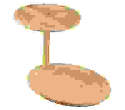 Менажница 2х ярусная 20*31,7*17,3см №2 бамбук