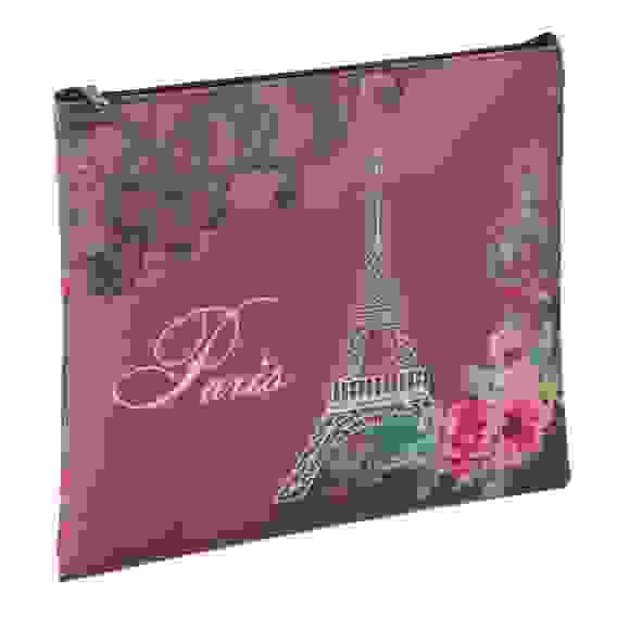 Папка для тетрадей 24x20см, для A5, молния сверху, иск.кожа с печатью Миракл Пэрис