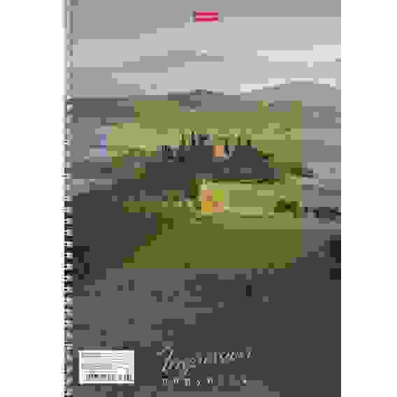 Тетрадь 80л А4ф клетка жесткая подложка на гребне выб лак 4 диз.в блоке серия -Impressio