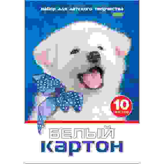 Набор картона Белый 10л А4ф 200х280мм в папке-Белый щенок-