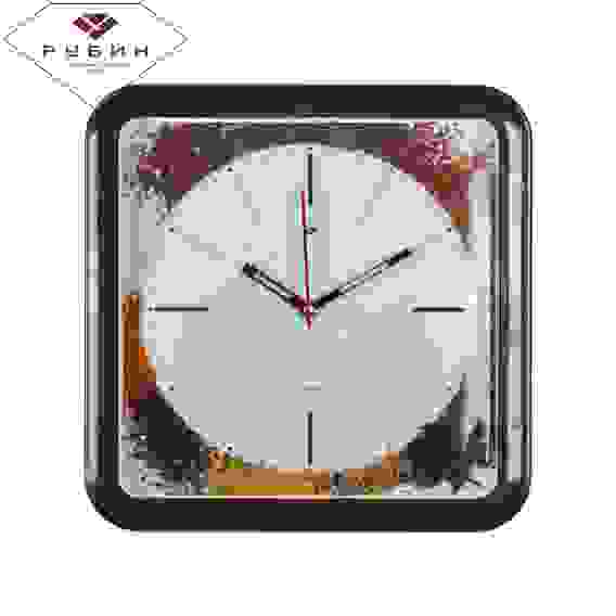 Часы настенные квадрат 29х29см, корпус темно-коричневый &quot;Карта специй&quot; &quot;Рубин&quot;