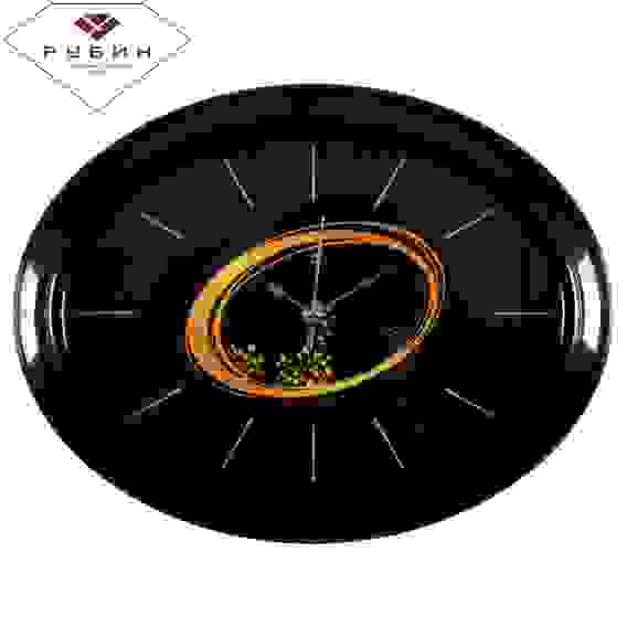 Часы настенные овал 29,5х38,5см, корпус черный "Бесконечность" "Рубин"