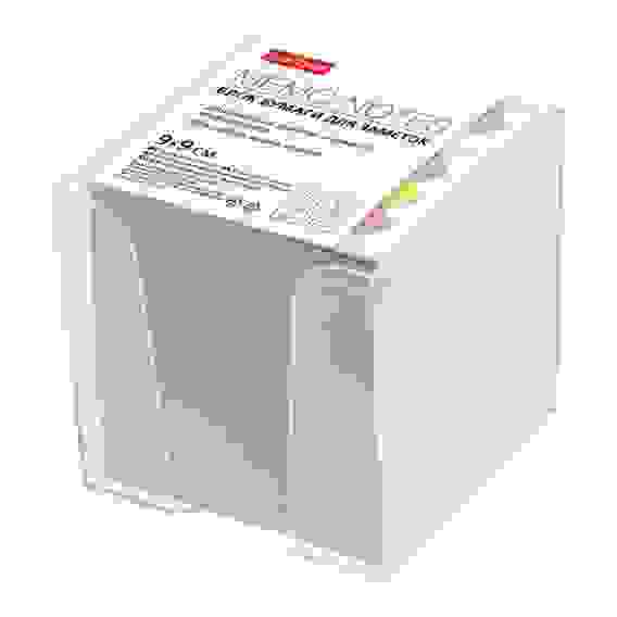 Блок бумаги для заметок Hatber 9х9х9см Белый в пластик.боксе