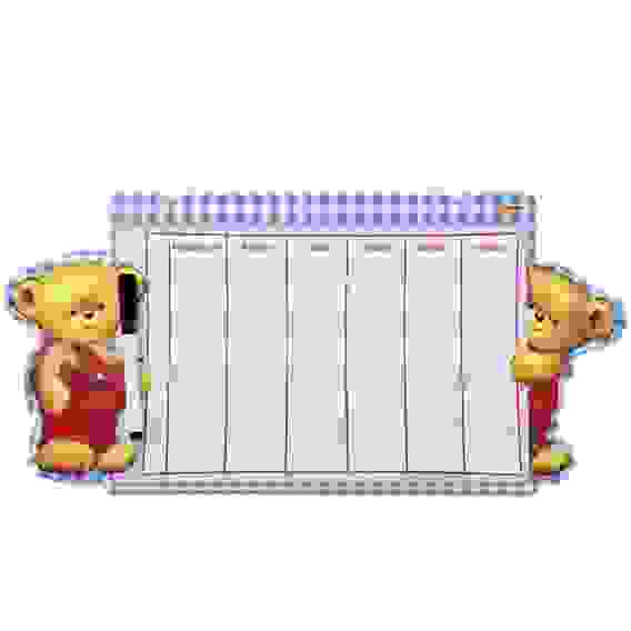 Доска -расписание 210х430мм Hatber с маркером-Мишки- в пакете с европодвесом