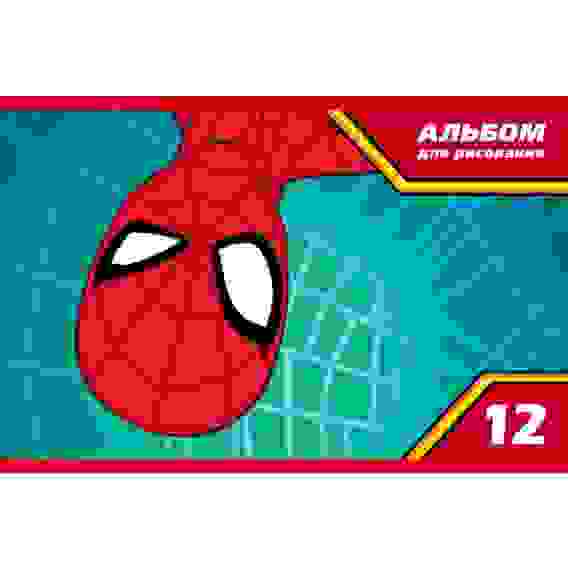 АЛЬБОМ для рисования 12л А5ф на скобе серия -Человек- паук-( MARVEL)