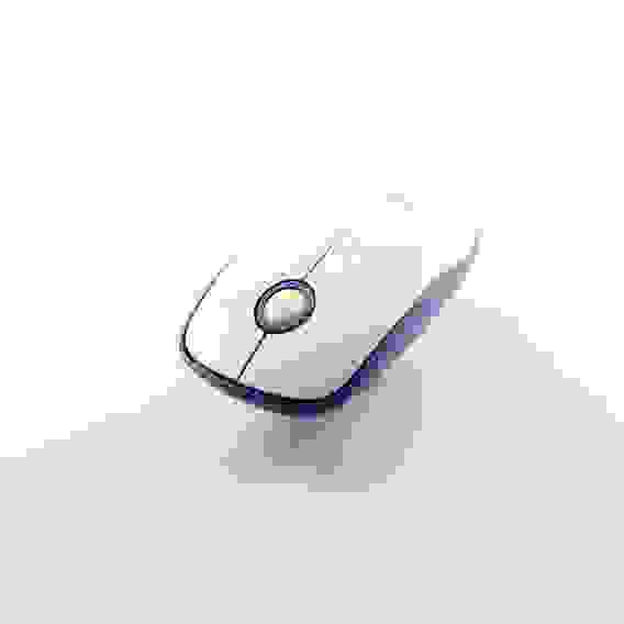 Мышь беспроводная 2.4G L300 с синей окантовкой белый ISA (гарантия 2недели)