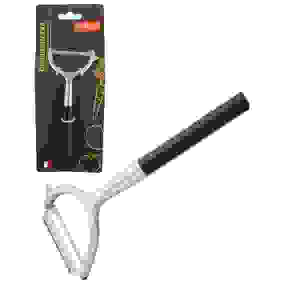 Овощечистка ELETTO с гориз. лезв-м, сплав цинка никелированный,ABS пластик (ручка)