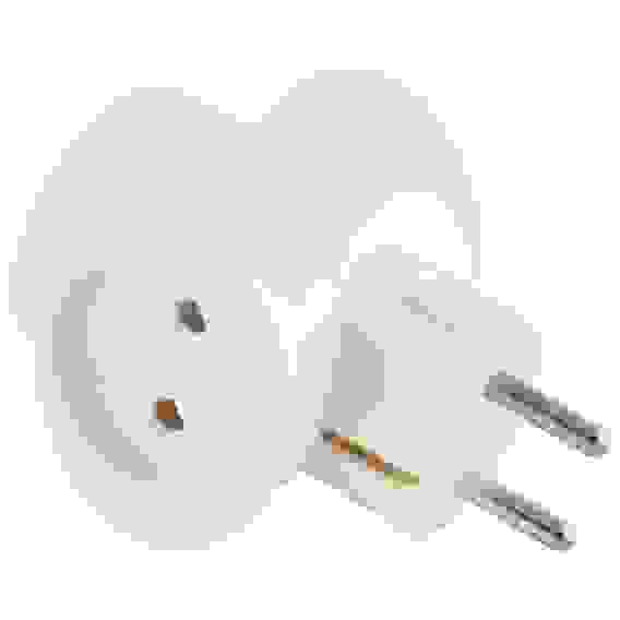 Разветвитель электрический \"TOKER\" 1 гн. с/з, 2 гн, б/з 16 А, 3T1, белый