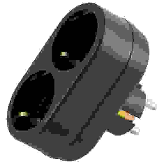 Разветвитель электрический &quot;TOKER'' 2 гн. с/з, 16 А, 2T2, черный